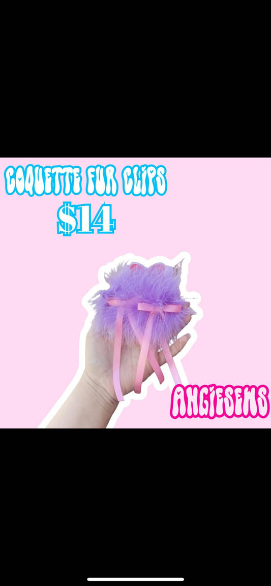 2t satin Abilene dress w fur and matching fur clips
