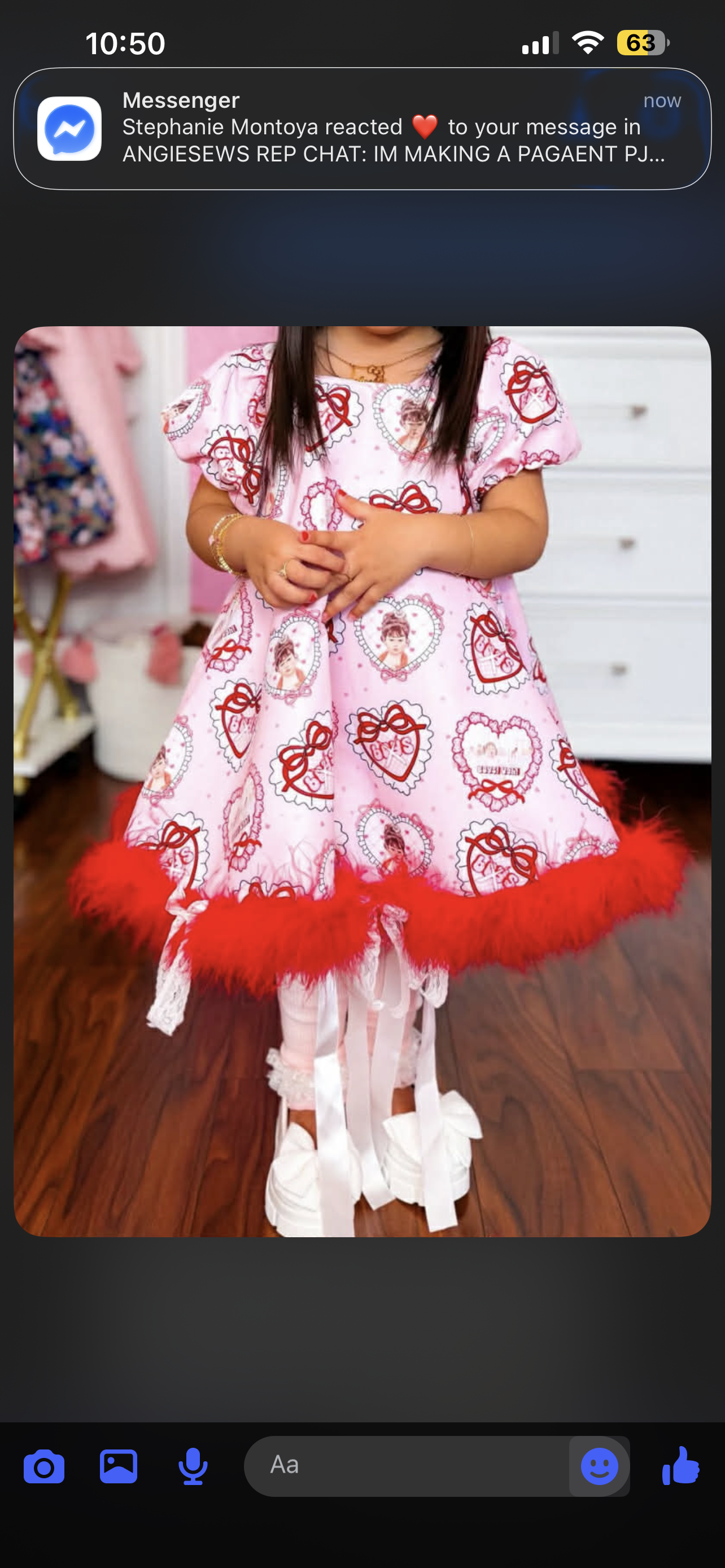 2t satin Abilene dress w fur and matching fur clips